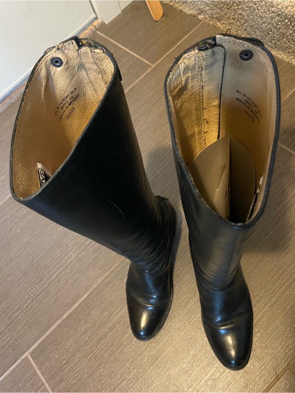 Frye Jackie Tall Black Leather Zip Riding Boot, Women’s US 6.5 - Picture 3 of 8